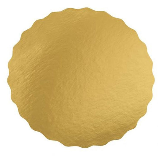 CAKE BOARD  8"  .060  ROUND "GOLD" ST. EDGE @ 100