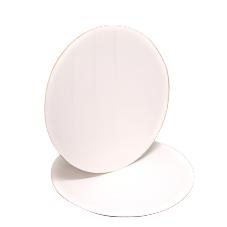 CAKE BOARD  9" .050 ROUND WHITE POLY ST.EDGE @ 200