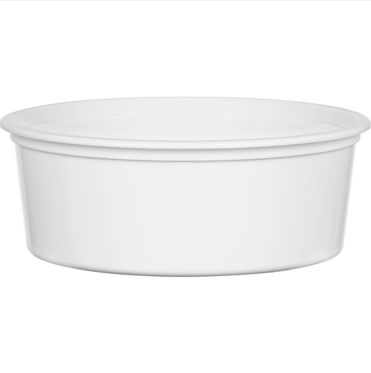 PLASTIC CONTAINER  #203D  (9008)  8 OZ  WHITE @ 1M