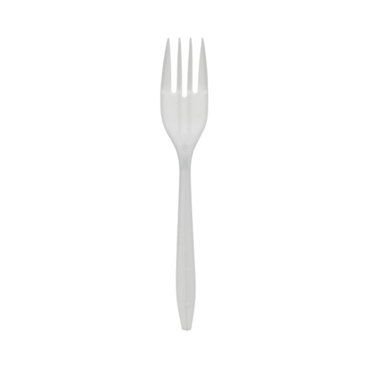 PLASTIC FORKS   (MEDIUM)  WHITE @ 1M