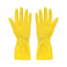 RUBBER GLOVE  YELLOW  "LARGE" @ 12PAIR/PKG.
