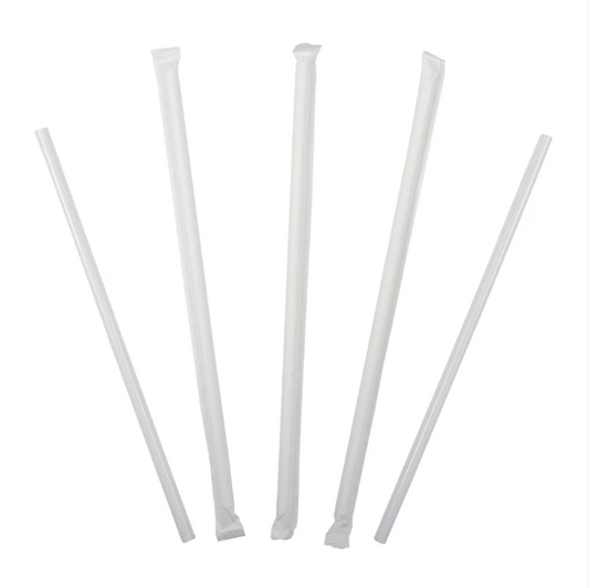 STRAWS  #VBCLS03W  8"  MILKSHAKE  WRAPPED @ 9x250