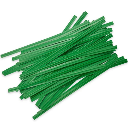 TWIST TIES  1/4 x 4"  "GREEN" @ 2M