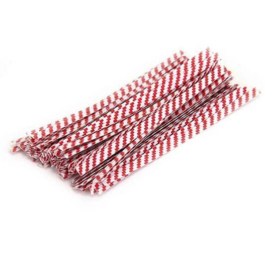 TWIST TIES  1/4 x 4"  "RED / WHITE"  STRIPE @ 2M