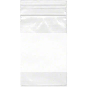 ZIP-LOK BAG  3" x 4"  2MIL  (WHITE BLOCK)  @ 1M