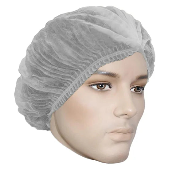 BOUFFANT CAP  #7024W  24"  WHITE  PLEATED @ 10x100