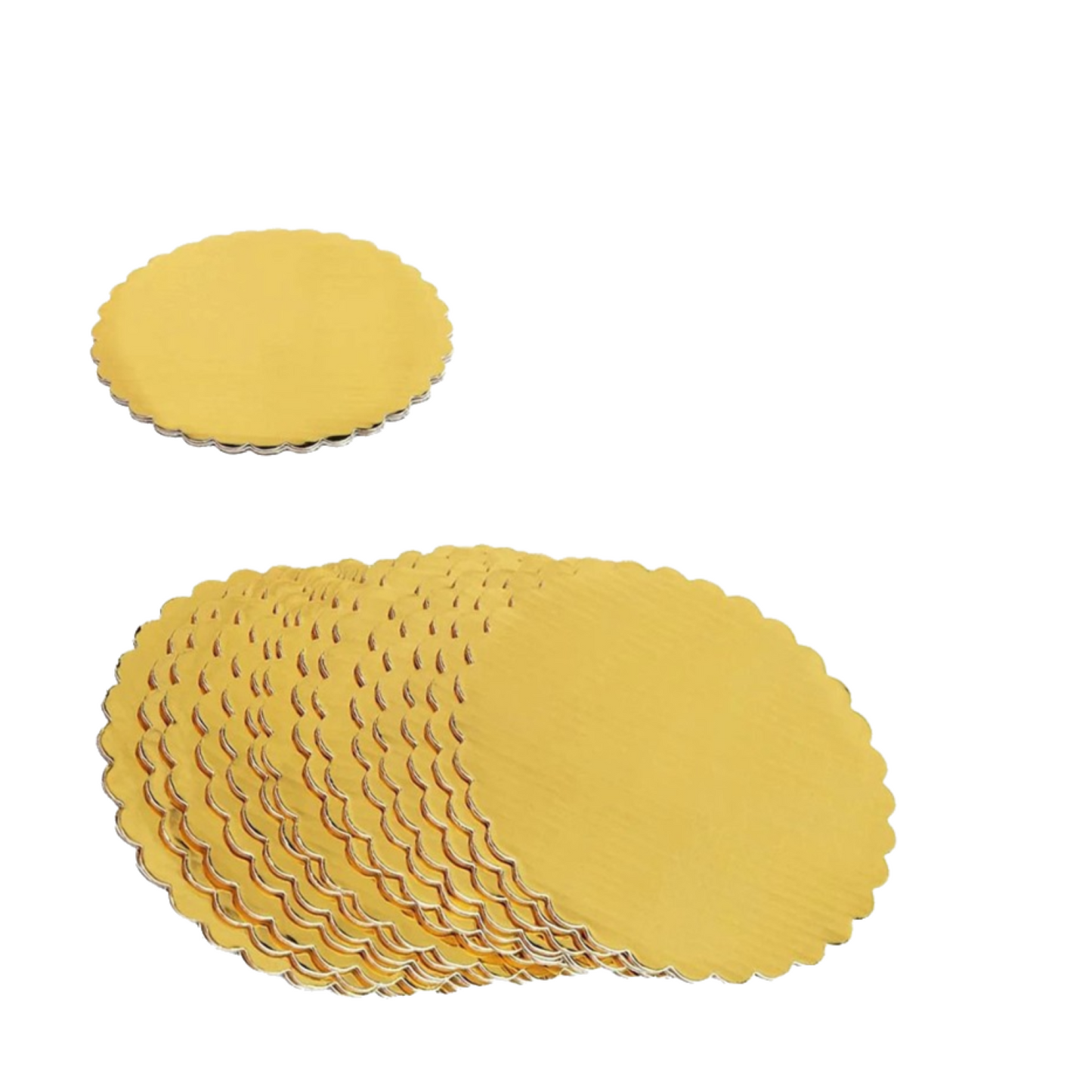 CAKE BOARD  10"  .060  ROUND "GOLD" ST. EDGE @ 100