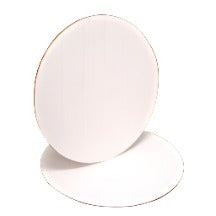 CAKE BOARD  8" .050 ROUND WHITE POLY ST.EDGE @ 200