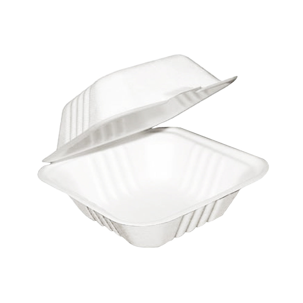 COMPOSTABLE CLAMSHELL CONTAINER #BAG66 (6x6x3) @ 250