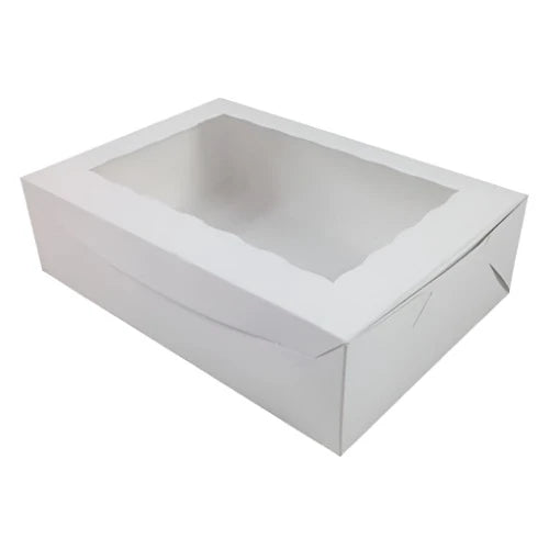 CUPCAKE BOX  12-PACK WHITE (WITH WINDOW) (14x10x4) @ 100