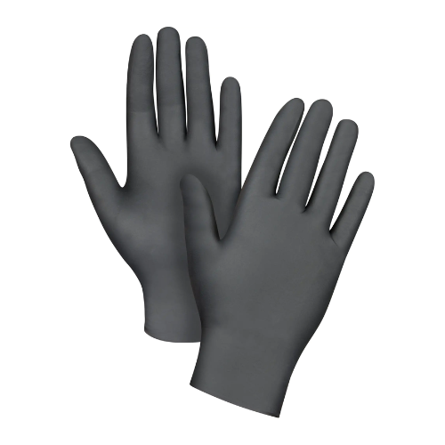 GLOVES NITRILE - BLACK (P.F.)  X-LARGE @ 10x100