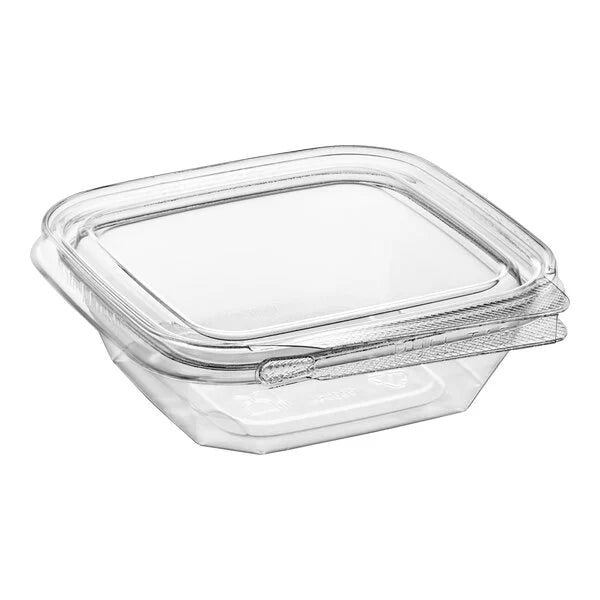 HINGED PLASTIC CONTAINER #TS4008 8 OZ CLEAR SQUARE @ 300