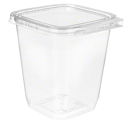 HINGED PLASTIC CONTAINER #TS4032 32 OZ CLEAR SQUARE @ 240