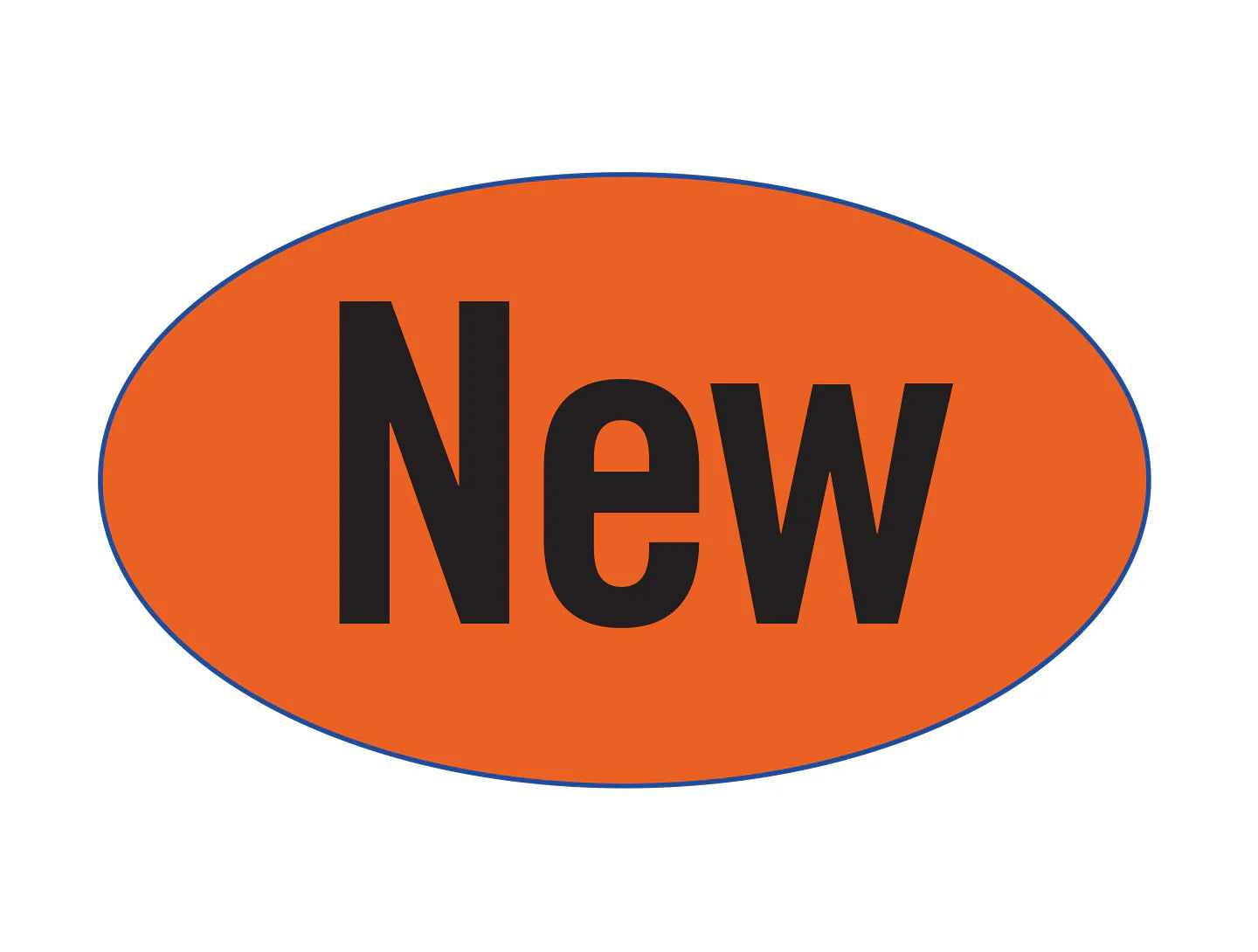 LABEL OVAL  #2990  PRINTED  "NEW"