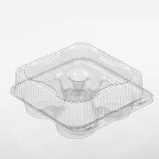 MUFFIN CONTAINER  #02116  HINGED  4-CAVITY @ 250