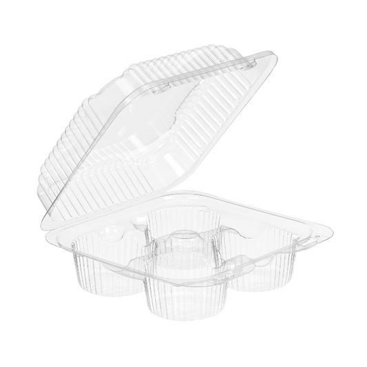 MUFFIN/ CUPCAKE CONTAINER  #SPL44SA 4-CAVITY HINGED @ 288