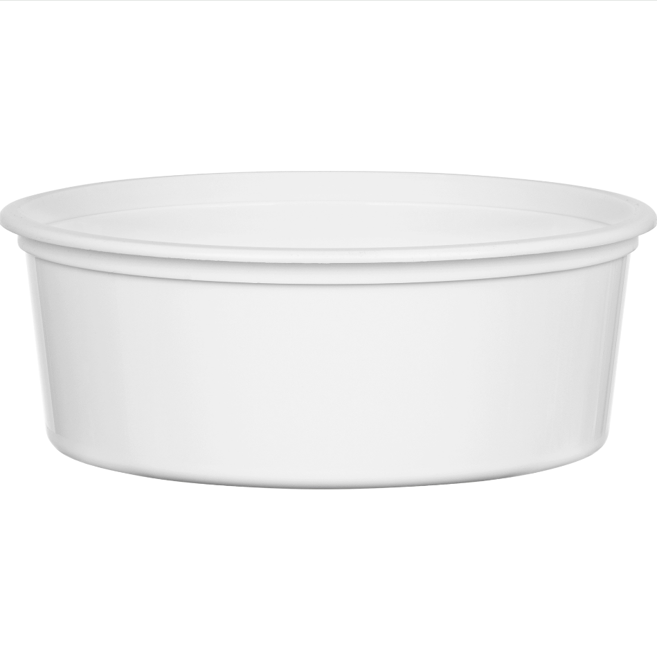PLASTIC CONTAINER  #203D  (9008)  8 OZ  WHITE @ 1M