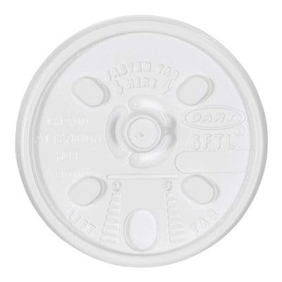 PLASTIC LID  #LHRL-6  FLAT  TEAR-BACK  WHITE @ 1M