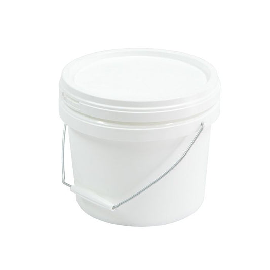 PLASTIC PAIL  20L  WHITE  WITH  METAL  HANDLE
