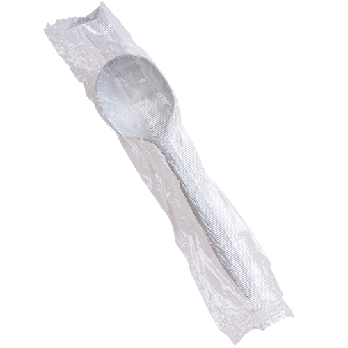 PLASTIC SOUPSPOON #91-959 MEDIUM WEIGHT (WRAPPED) @ 1M