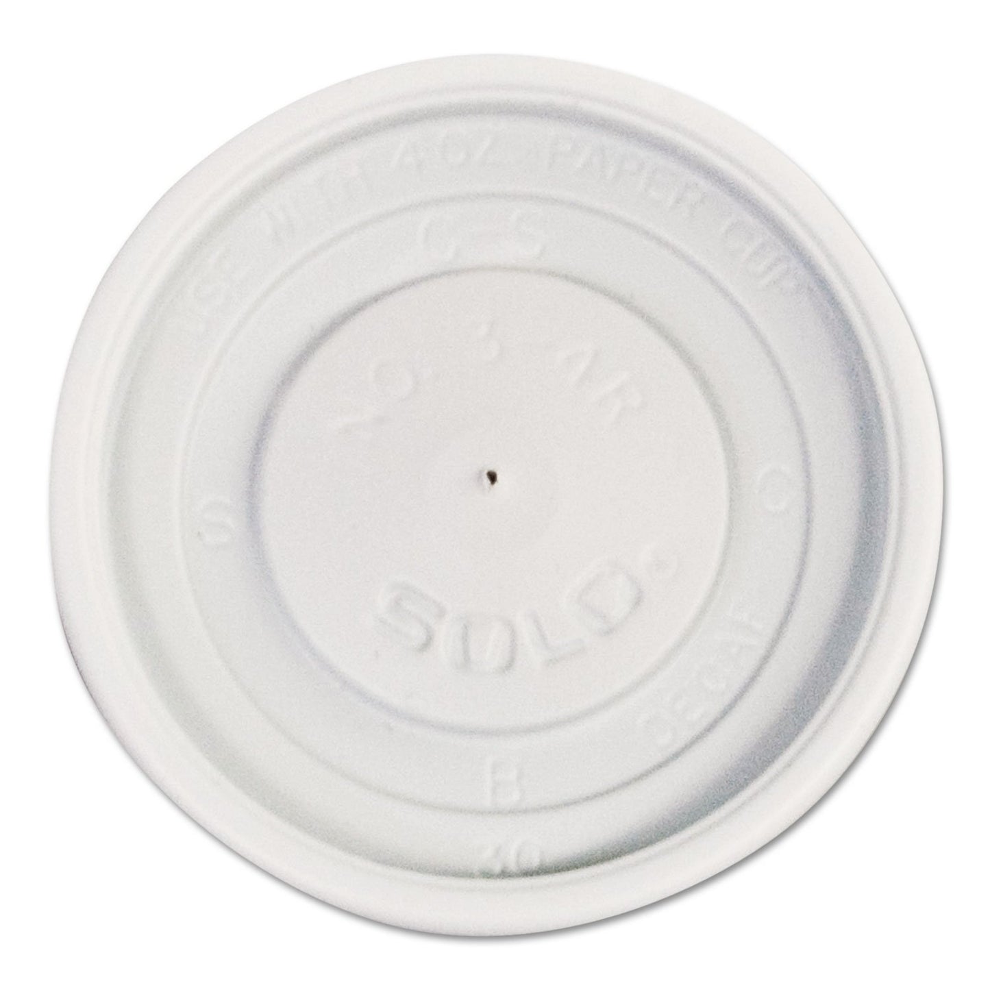 PLASTIC VENTED LID  #VL34R-0007  WHITE @ 1M
