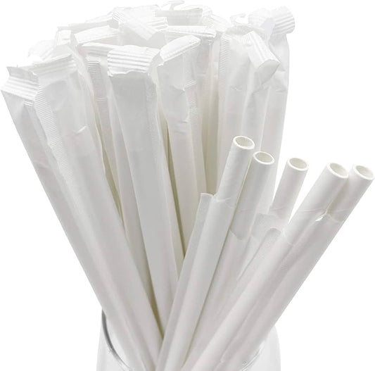 STRAWS (PAPER)  #400300  8"  MILKSHAKE  WRAPPED @ 4x400